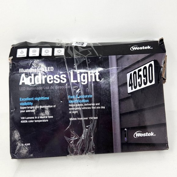 Westek SL-ALWR Address Light Led Wired LT 5.125Hx 10"W x 1"D Black - Picture 1 of 16